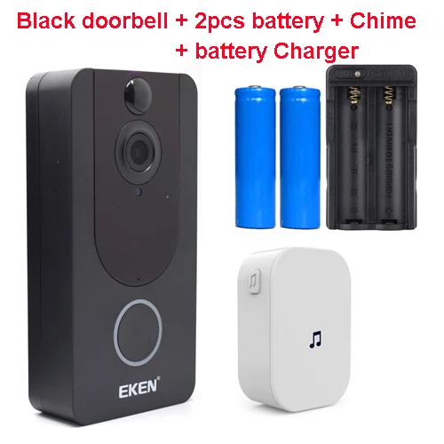 Option 4 EKEN V7 1080P Wifi беспроводная видео Dorbell визуальная домофон камера с колокольчиком ночного видения PIR датчик движения управление приложением - Цвет: Option 4