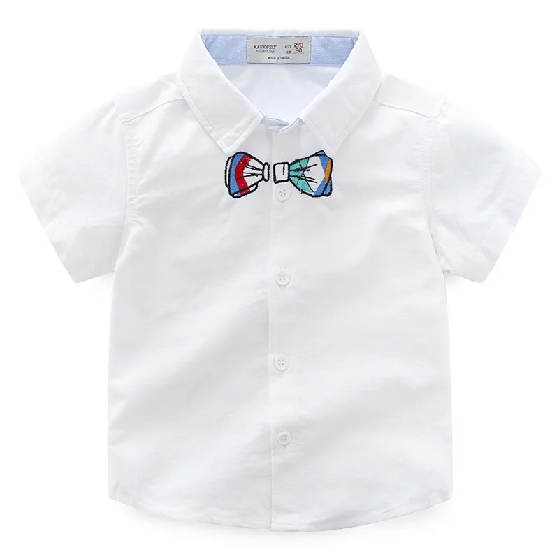 Новинка 2018 года летняя детская одежда рубашка джентльмена однотонные хлопковые