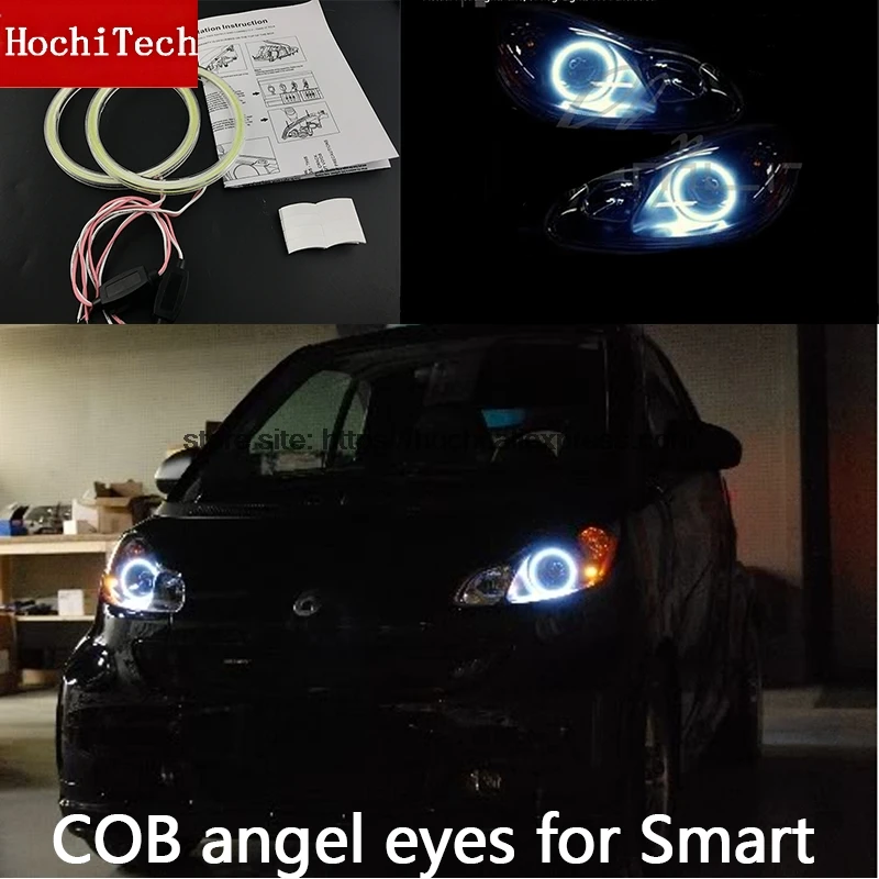 Для Smart Fortwo W451 Mk2 2008 2009 2010 2013 2014 COB Светодиодный дневной светильник Белый Halo Cob Led