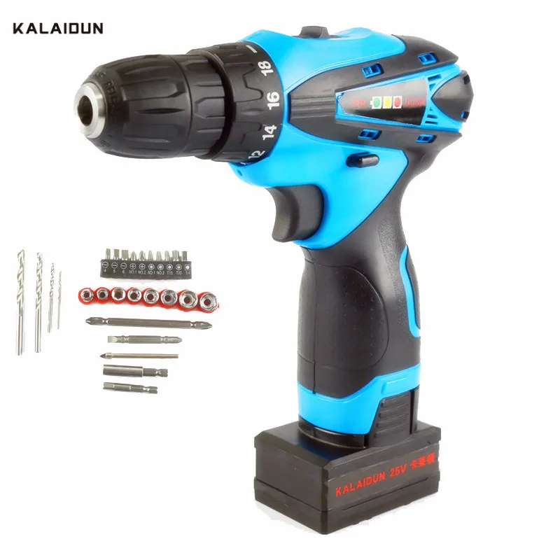 25 в электрическая отвертка электроинструменты Мини дрель литиевая батарея