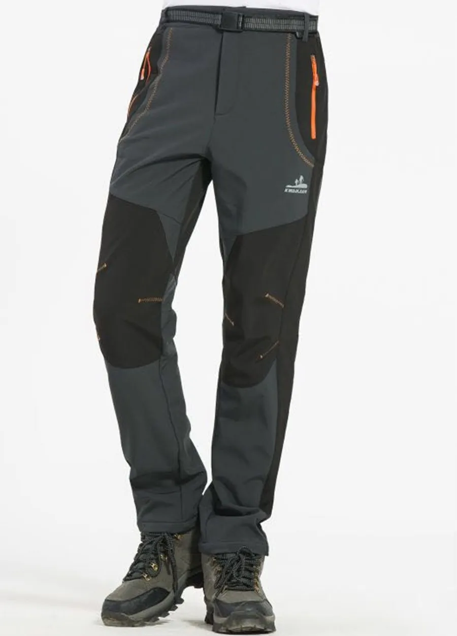 men gray S M L XL XXL 3XL 4XL размера плюс мужские зимние штаны повседневные Модные Штаны флисовые брюки цвет армейский зеленый/серый/оранжевый/винный красный - Цвет: men gray