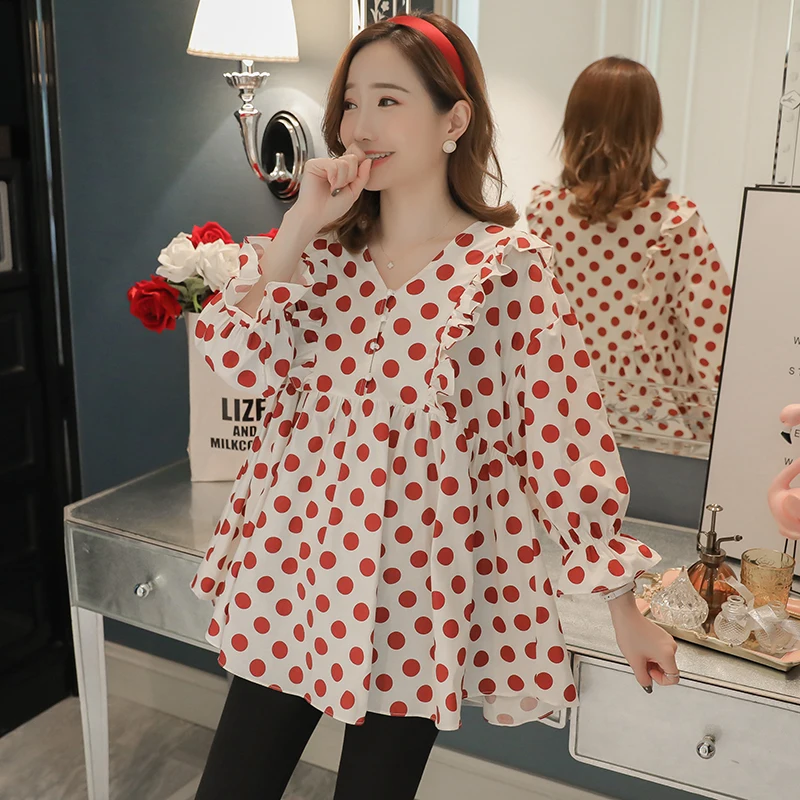 Весенне-летняя блузка для беременных женщин кормления плюс размер рукав три