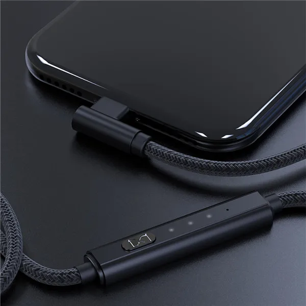 Black 1 м 2 м Micro USB кабель 90 градусов с таймером Нейлон Плетеный 2.4A кабель передачи данных для быстрой зарядки для huawei samsung xiaomi Android телефон - Цвет: Black