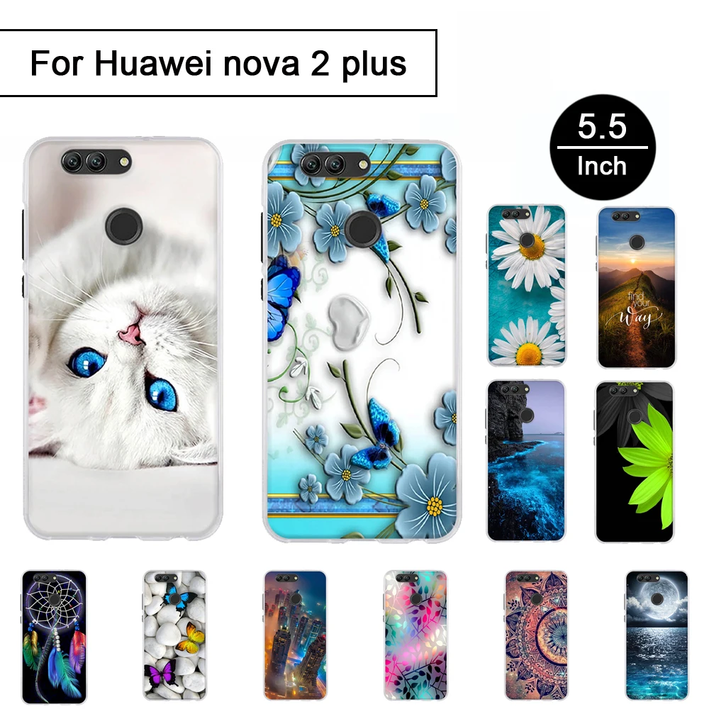 Чехлы для Huawei NOVA 2 Plus 5 дюймов Мягкий силиконовый чехол задней панели телефона с