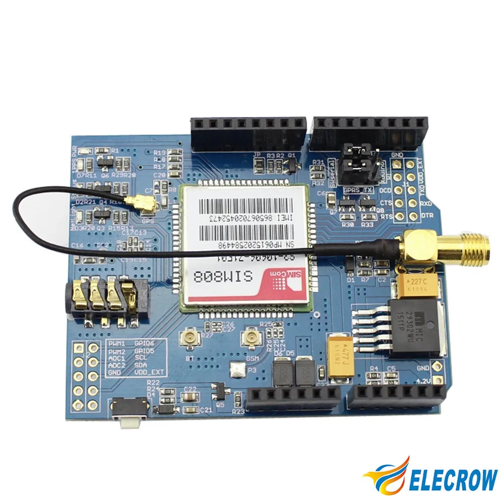 GPRS/GSM плата с антеннами в комплекте для разработки на Adruino и Raspberry Pi