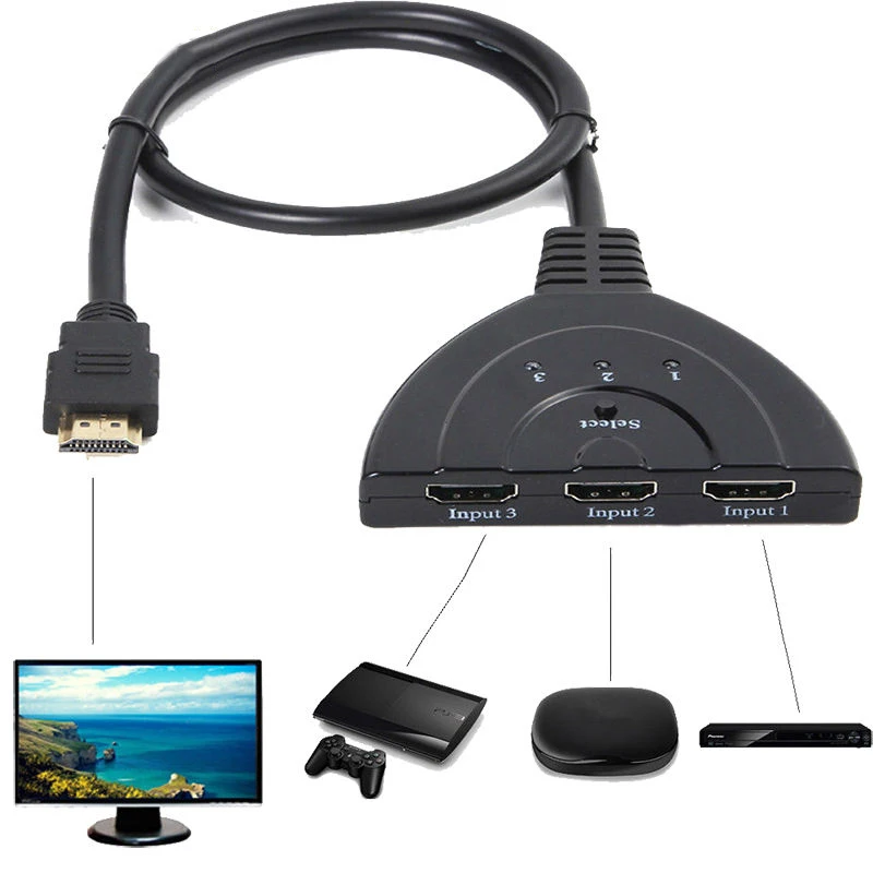 FDBRO для DVD HDTV PC Xbox PS3 PS4 3 в 1 выходной порт HD концентратор HDMI переключатель сплиттер