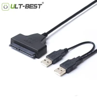 10pcs ult best usb 2 0 to sata usb2 0 serial ata 22pin adapter cable external hard disk drive cord for 2 5 inch hdd ssd 50cm