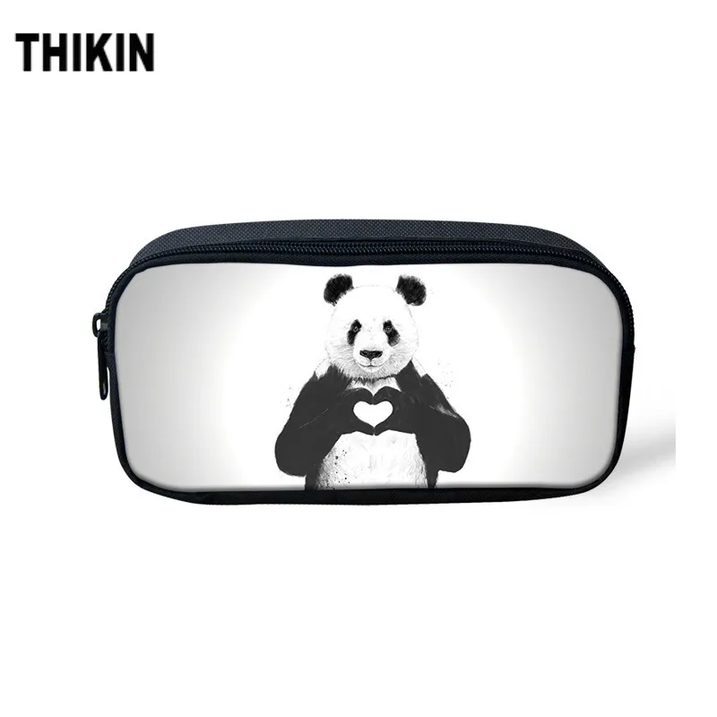 Детский пенал для студентов THIKIN с 3d рисунком панды школьная мини сумка