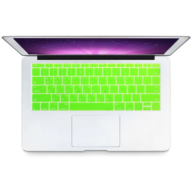 Green Американский корейский мягкий силиконовый чехол-клавиатура для MacBook New Pro 13 дюймов A1708(версия без сенсорной панели) для Macbook 1" A1534 - Цвет: Green