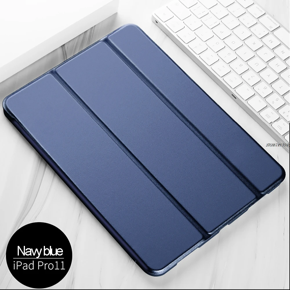 Умный Магнитный чехол для нового iPad Pro 11, мягкий чехол из искусственной кожи, трехслойный чехол-подставка для iPad Pro 11, чехол с функцией автоматического сна