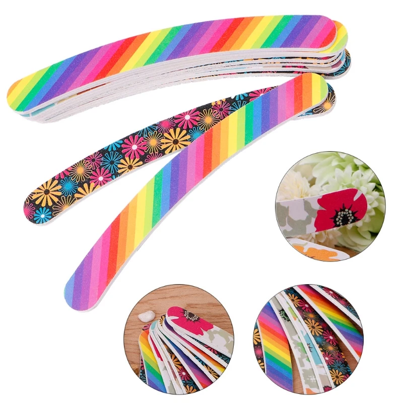 1 x пилка для ногтей шлифовка 100/180 грит изогнутый маникюр дизайн уф-гель