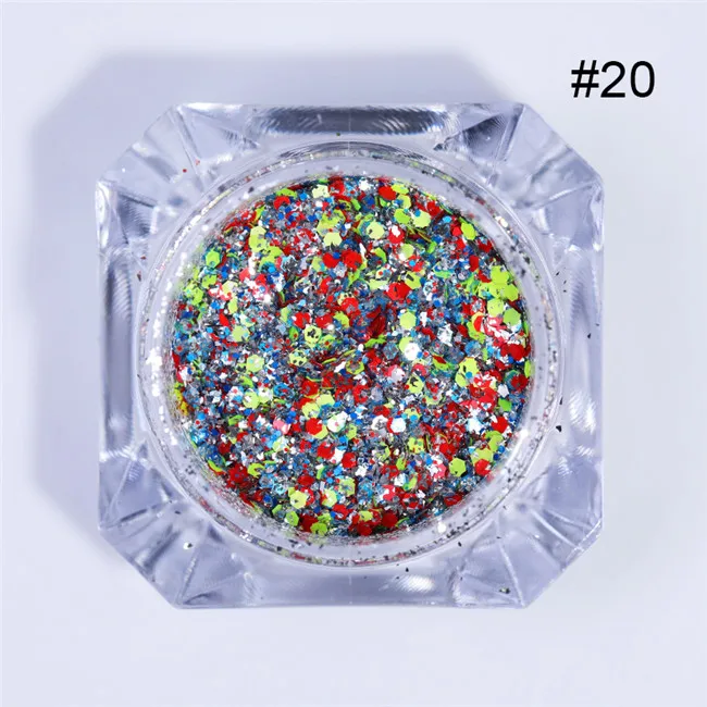 Platinum20 Ur Sugar Aurora смешанные Блестки для ногтей Порошковая голографическая кристальная Платина блестки Порошковые хлопья гвоздь художественное украшение для УФ-геля DIY - Цвет: Platinum20