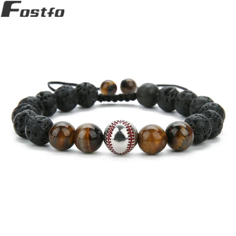 Модный браслет для мужчин и женщин из лавового камня тигровых глаз | Украшения