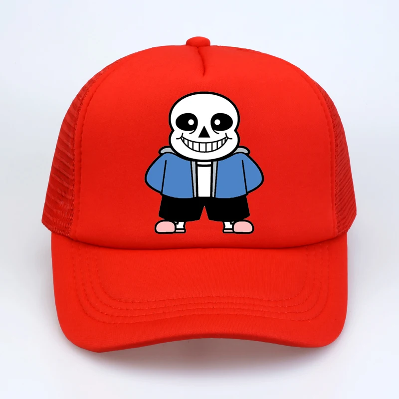 Популярная игра «Undertale» бейсболка s Skull Brother Sans шапка с принтом летняя Кепка Дальнобойщика с сеткой модная бейсболка для мужчин и женщин шляпы