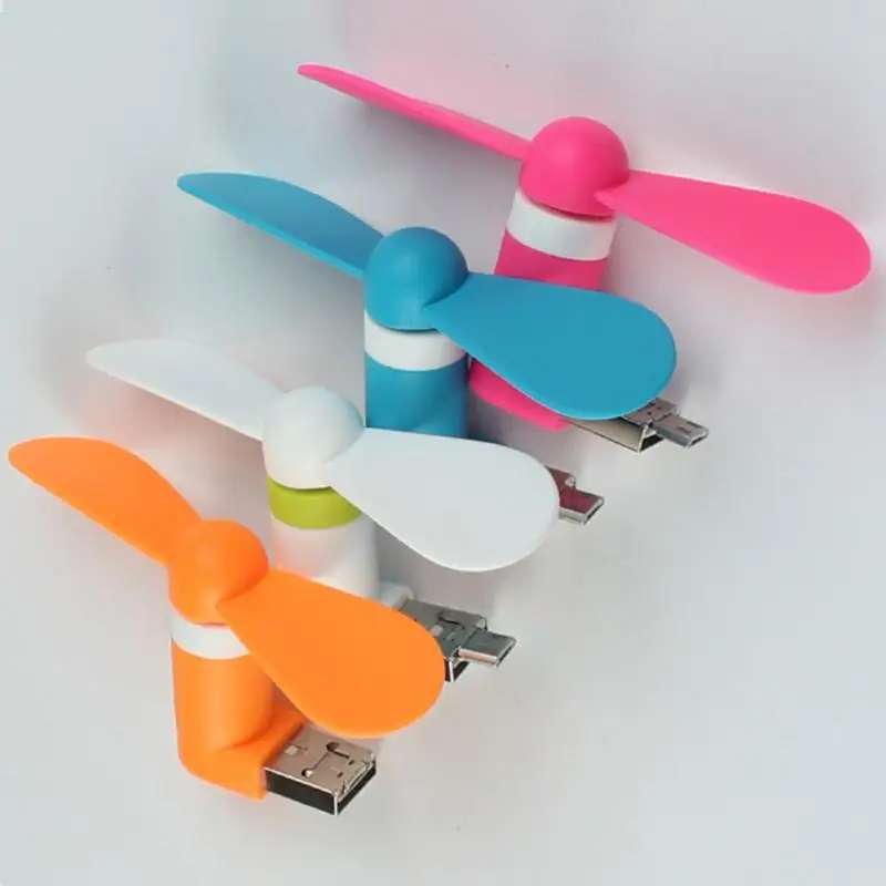 Модный OTG мини USB вентилятор для Android мобильного телефона ноутбука ПК портативный USB вентилятор с USB и микро usb портами