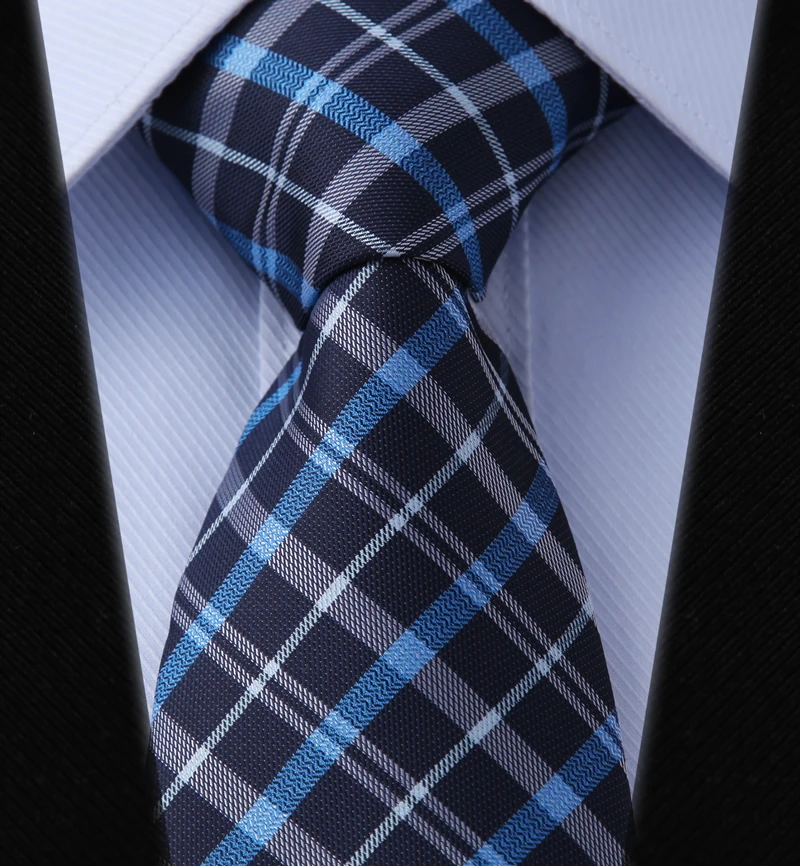 TC703N8 оранжевый синий коричневый клетчатый 3 4 ''Шелковый жаккардовый тканый