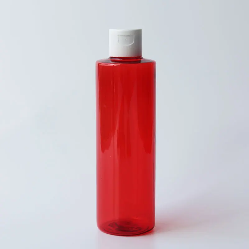 Red Bottle White 250 мл X 25 прозрачный пластик косметический лосьон крем бутылка флип Топ крышка 250cc Пустые контейнеры для шампуня прозрачные бутылки для мытья - Цвет: Red Bottle White