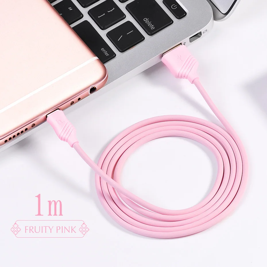 НОСО Micro-USB Зарядный Дата Кабель USB Зарядное Устройство Провод для Передачи Данных Синхронизации Android Мобильных Телефонов Шнур Зарядка для Xiaomi Samsung Самсунга Сяоми Андроид Микро ЮСБ - Цвет: Pink