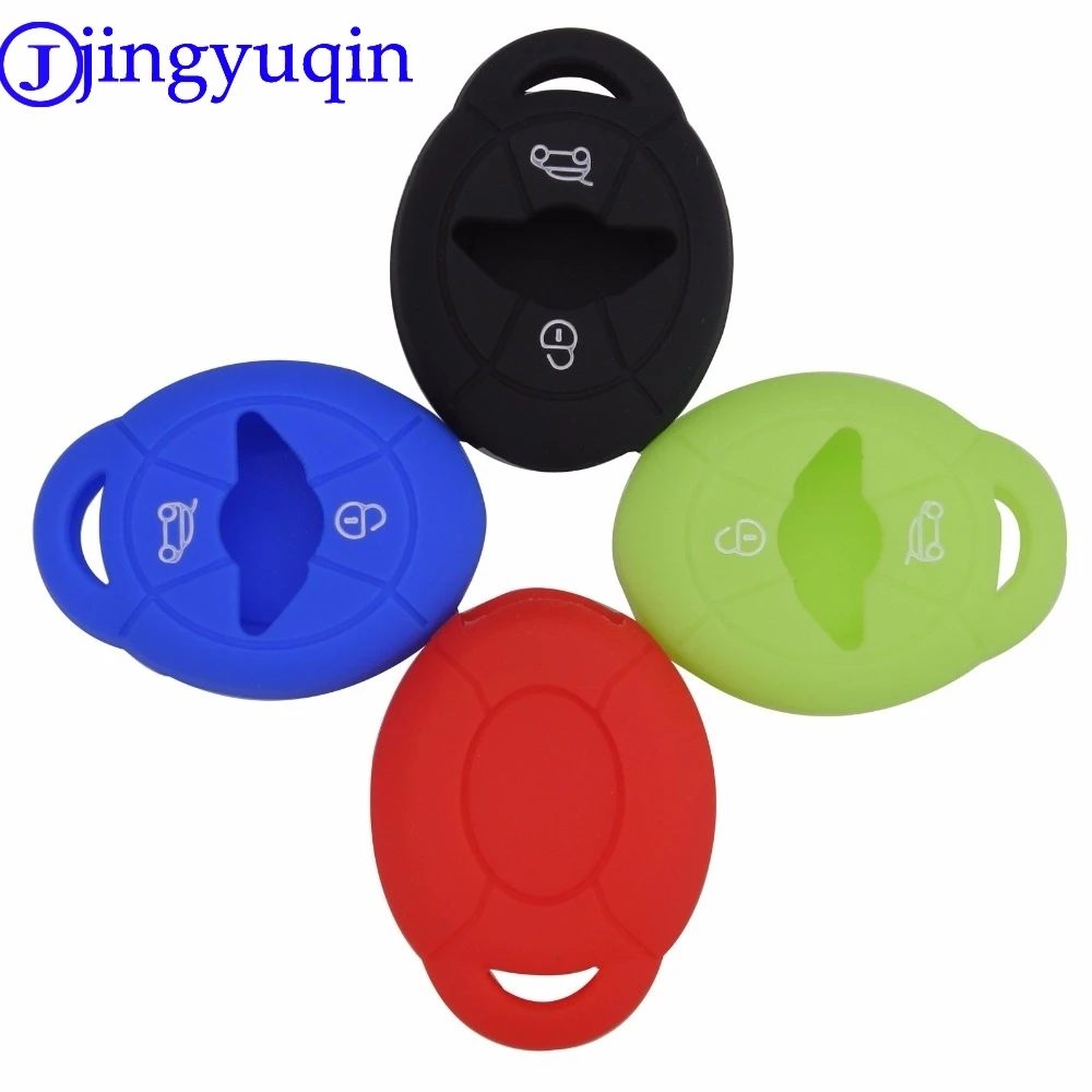 

jingyuqin 10ps Remote Silicone 2 Buttons Car Key Case Cover For BMW Mini R50 R53 EWS Cooper Fob
