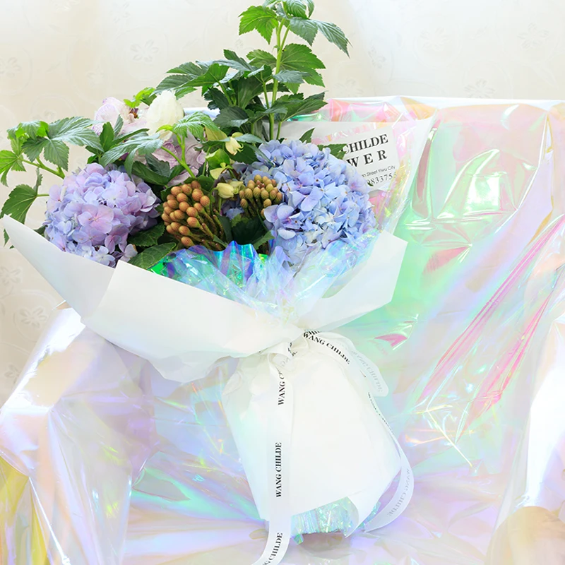 Радужная целлофановая оберточная бумага для цветов торт печенья Подарочная