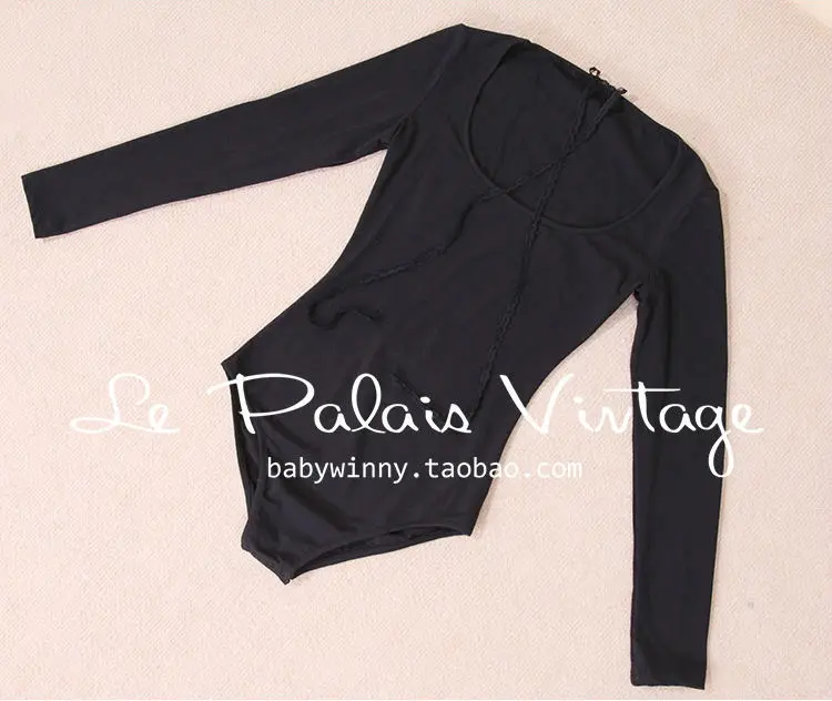 Le Palais Vintage limited sexy low cut lace sleeve conjoined tight jumpsuit