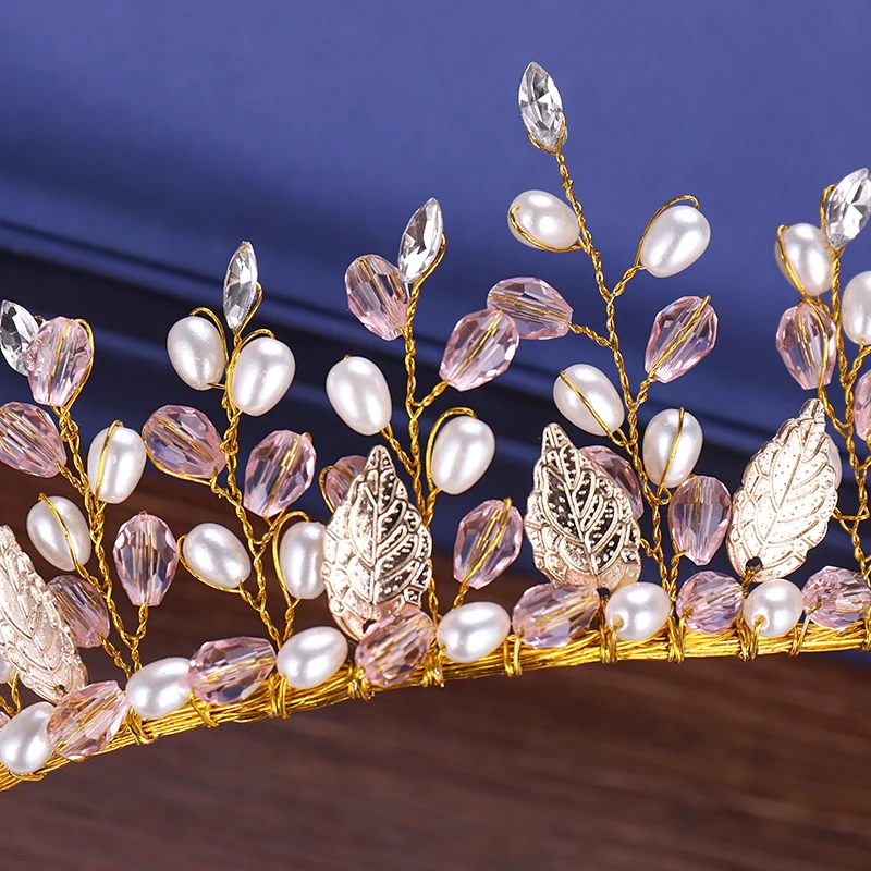 Свадебные аксессуары для волос Тиара Стразы с жемчугом невесты повязки на голову