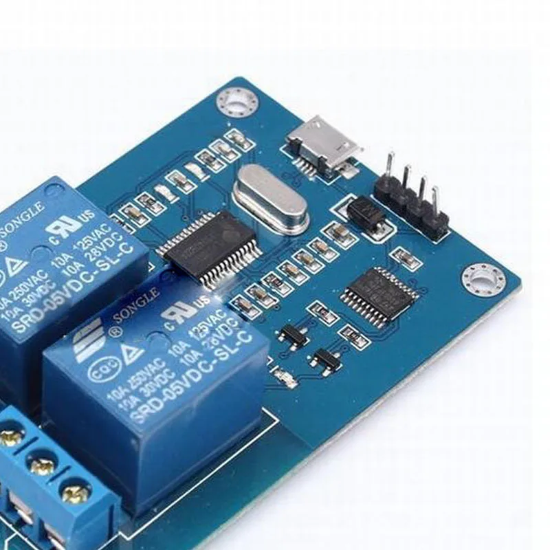 Новый 2-канальный релейный модуль Micro USB 5 В реле управления | Электроника