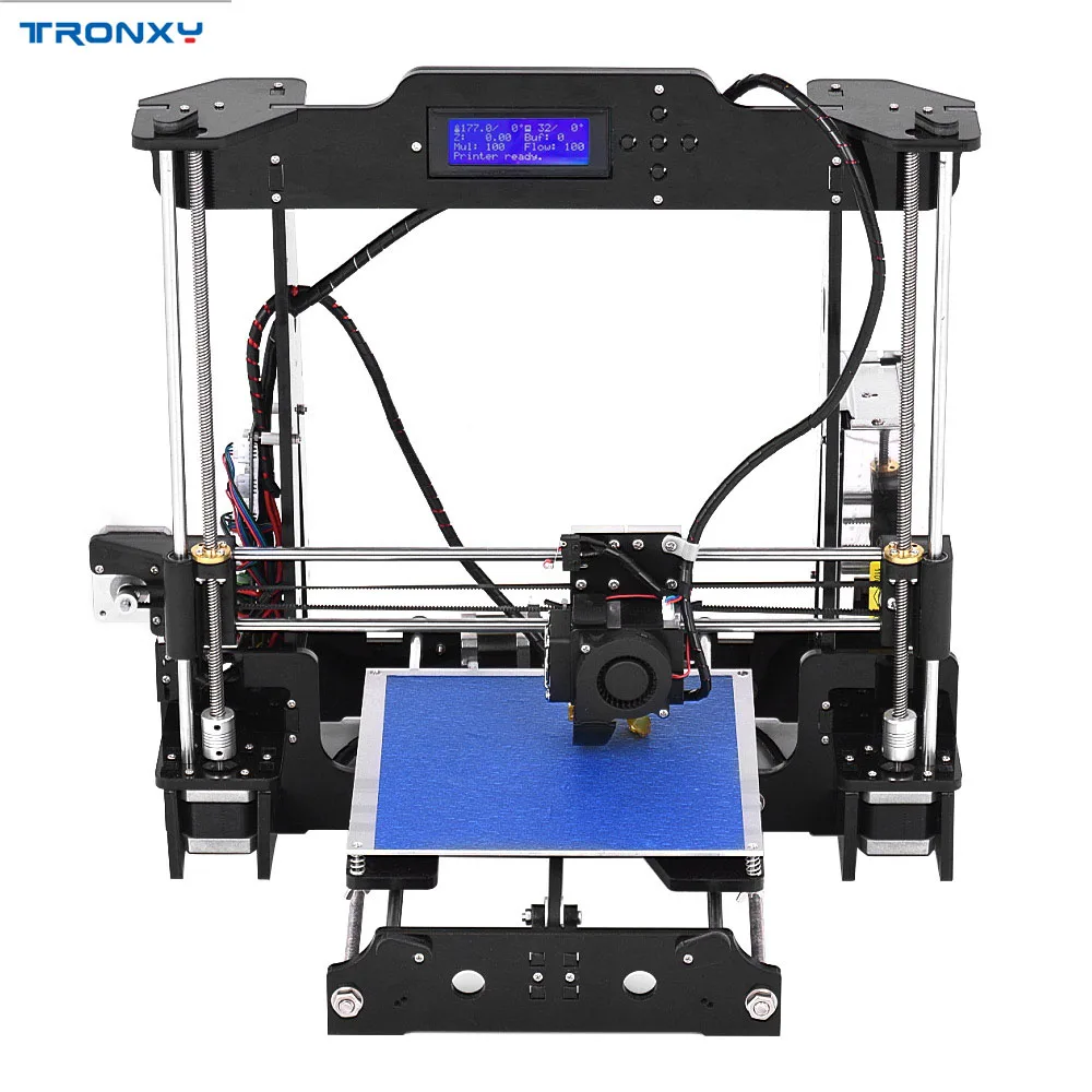 p802m Высокоточный Рабочий стол 3d принтер наборы DIY для самостоятельной сборки акриловая рамка i3 с TF картой большой размер печати 220*220*240 мм - Цвет: p802m