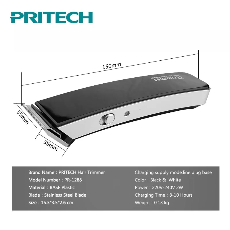 Профессиональная машинка для стрижки волос Pritech 2018 перезаряжаемая электрическая