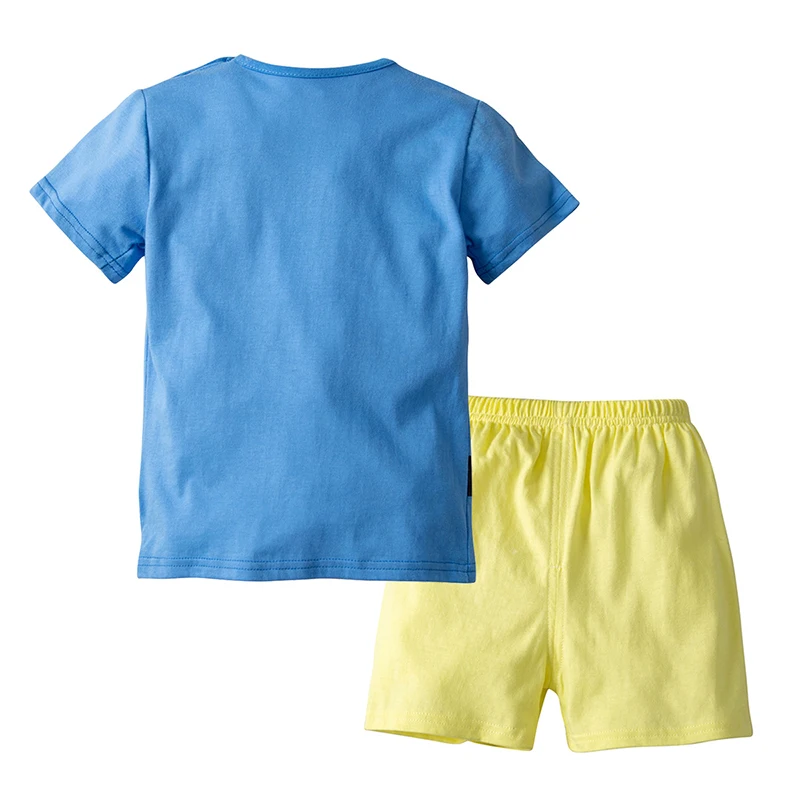 

LarLarBoom Children's Sets Cartoon Pattern Short Sleeve T Shirt and Shorts 2pcs Suit for Boys Outerwear Girls Clothing Sets