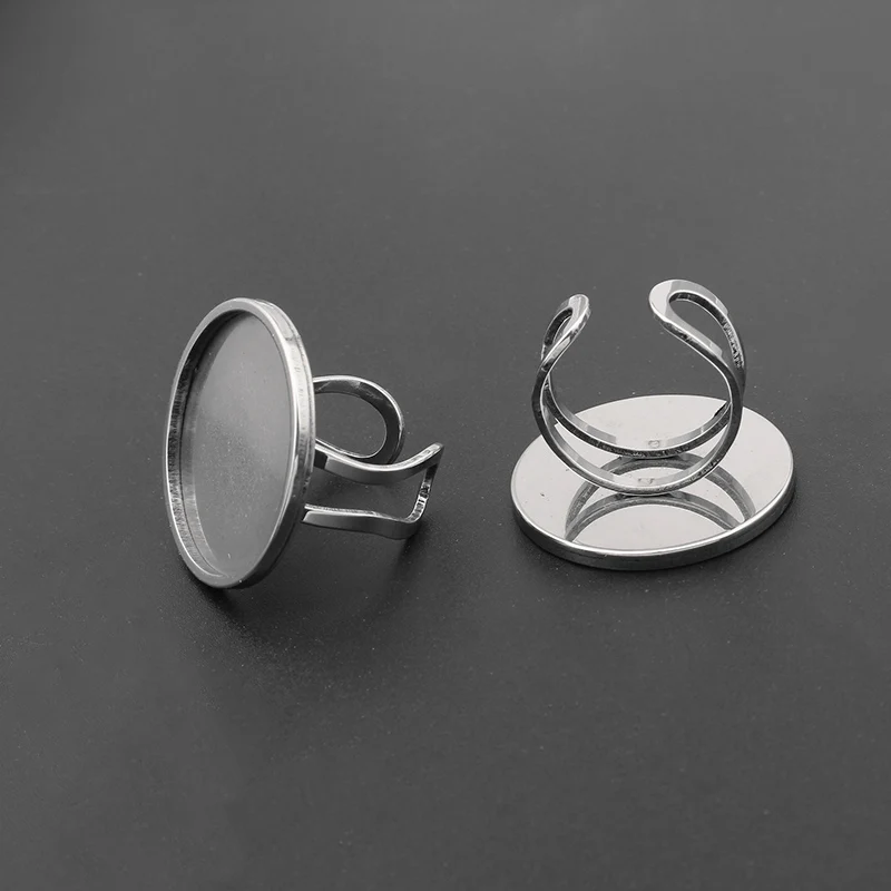 2 шт. регулируемое круглое/квадратное основание кабошона из нержавеющей стали 20
