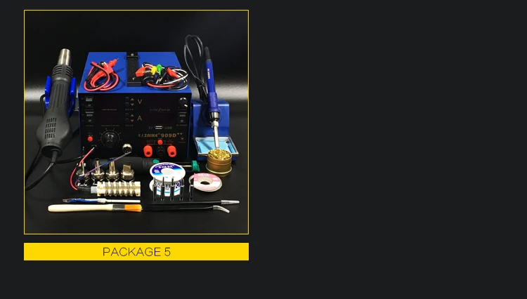 3 in1 SAIKE 909D++ горячий воздух паяльная станция De паяльная станция постоянного тока Регулируемый источник питания 15 V 2A