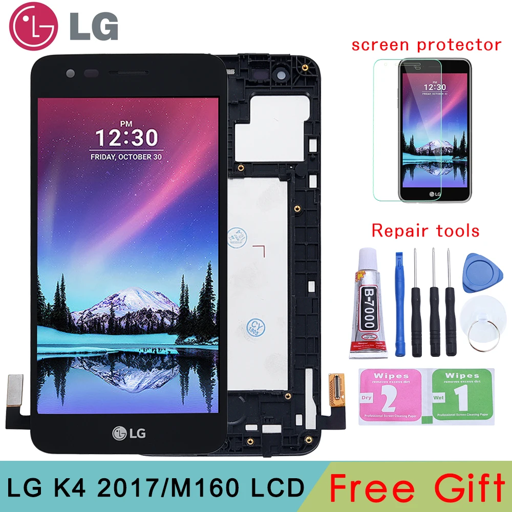 Оригинальный Для LG K4 2017 M160 ЖК дисплей сенсорный экран дигитайзер с рамкой в сборе