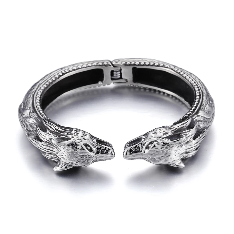 Тяжелый браслет из нержавеющей стали 316L голова волка дракона мужские браслеты и
