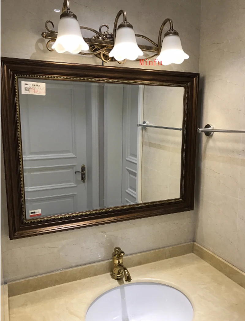 Гладить Стекло бра ванная комната, зеркало, лампа Туалетная комната restroom светодиодный водонепроницаемый суета легкий макияж комната спальня комод бра настенный брас антикварная бронза детская спальня с лампой
