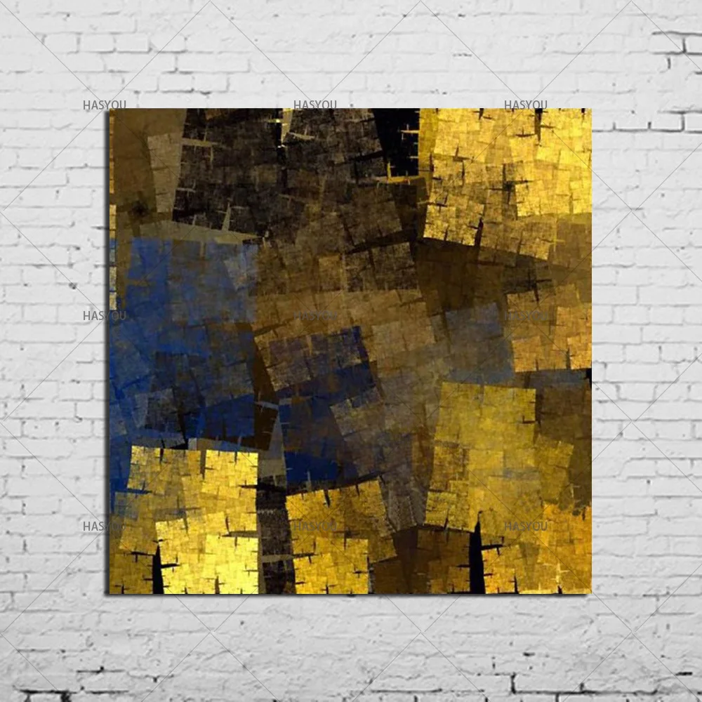 100% Современная картина маслом ручная роспись холст абстрактная золотая