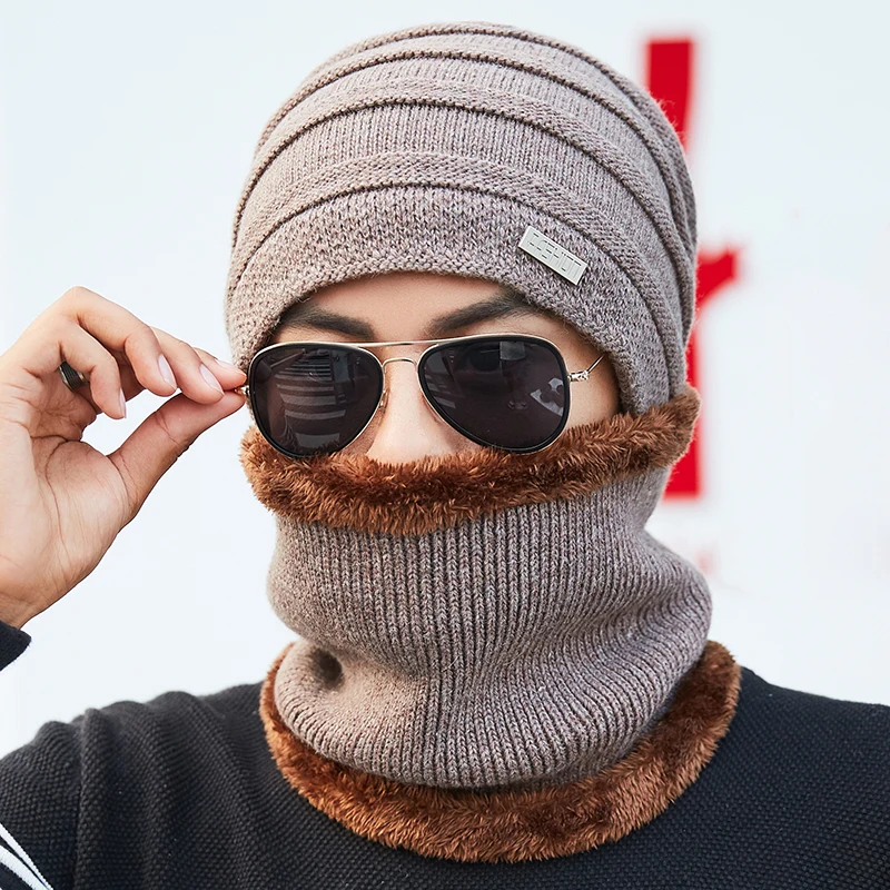 Зимние Skullies шапочки Для мужчин вязанные шапки кепки подкладка держать теплый