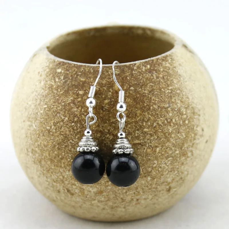 Модные серьги из натурального камня 8 видов гипоаллергенные подарок