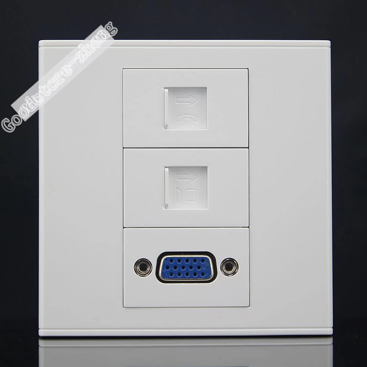 Настенная панель с 3 портами s сетевая Панель RJ45 Cat5e & VGA RJ11 для телефонного порта