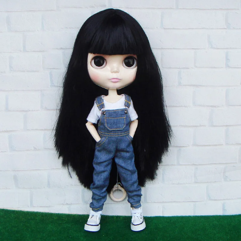 1 шт. модный джинсовый комбинезон с кукольным рисунком для девочки Blyth штаны