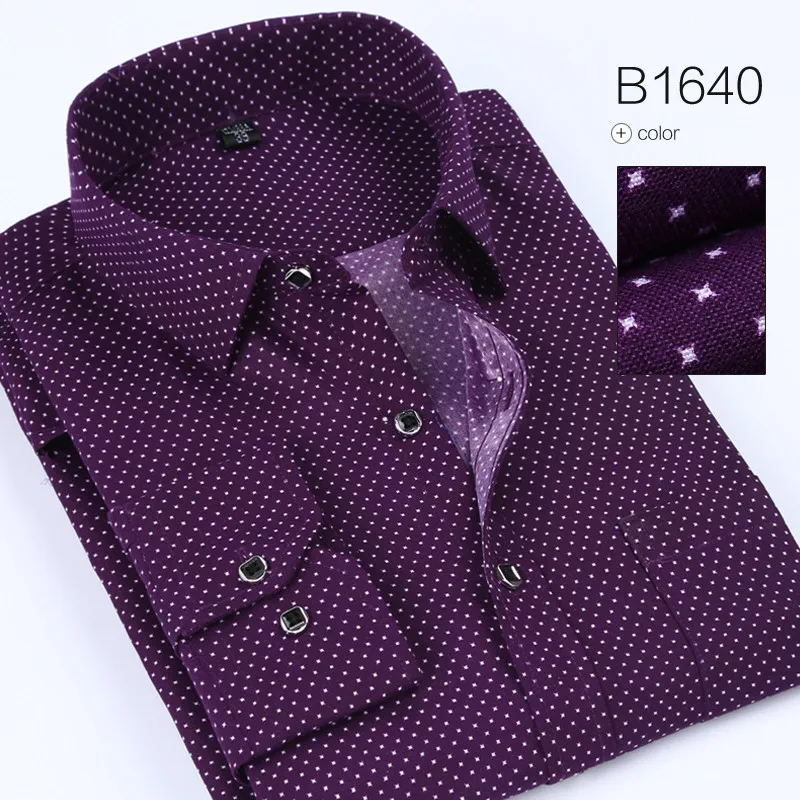 2019 весенние повседневные мужские рубашки в горошек Классические с длинным