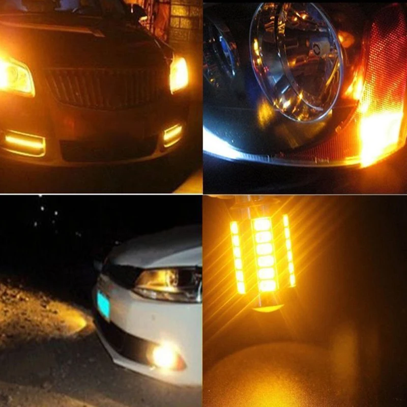2 шт. Автомобильные светодиодные лампы 1156PY BAU15S PY21W 33SMD|Сигнальная лампа| |
