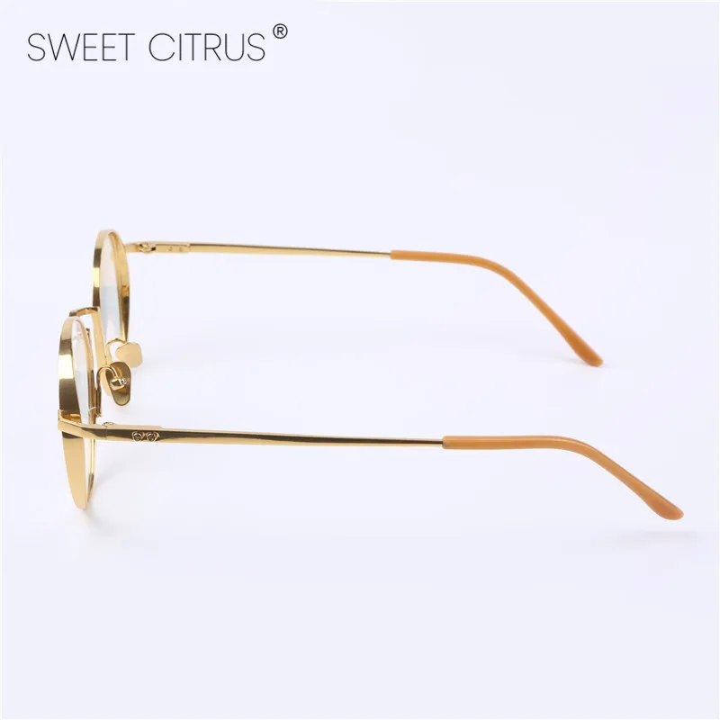 Sweet Citrus Vintage B Titanium Glasses Frame Women Retro Round Myopia Eye Optical Prescription Eyeglasses Frames Men Eyewear