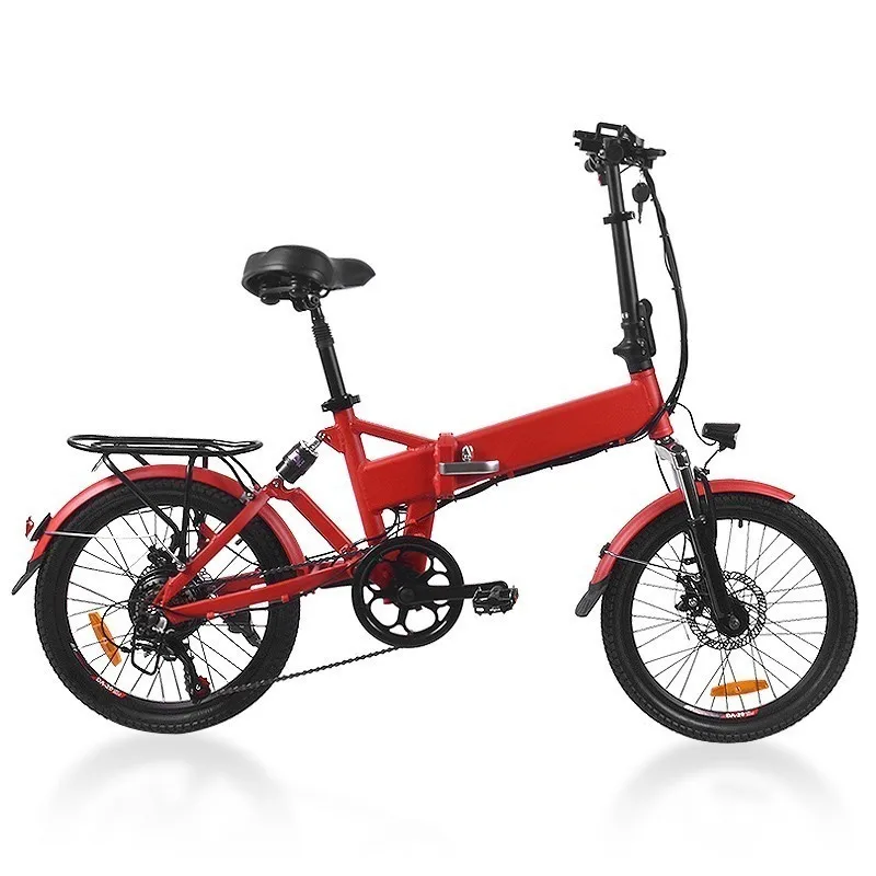 MEIYATU portable folding Red powerful adult Electric Power bike Bicycle Belt 250w Lithium Battery With pedal ebike LOVELION EU | Спорт и