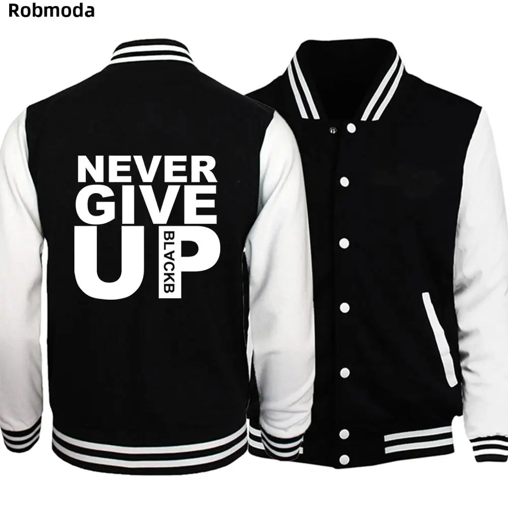 Мужская бейсбольная одежда с надписью NEVER GIVE UP куртка мужские куртки пальто для