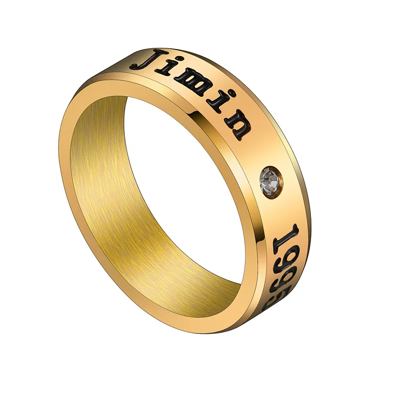 gold Jm Auxauxme Titanium Steel Rap Monster Zircon Rings Gold Wedding Promise Ring For Women Men Engagement Jewelry Gift - Цвет основного камня: gold Jm