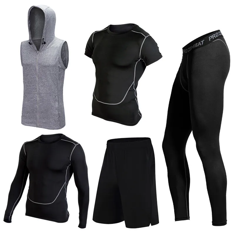 Мужские спортивные костюмы для бега быстросохнущие Компрессионные баскетбола