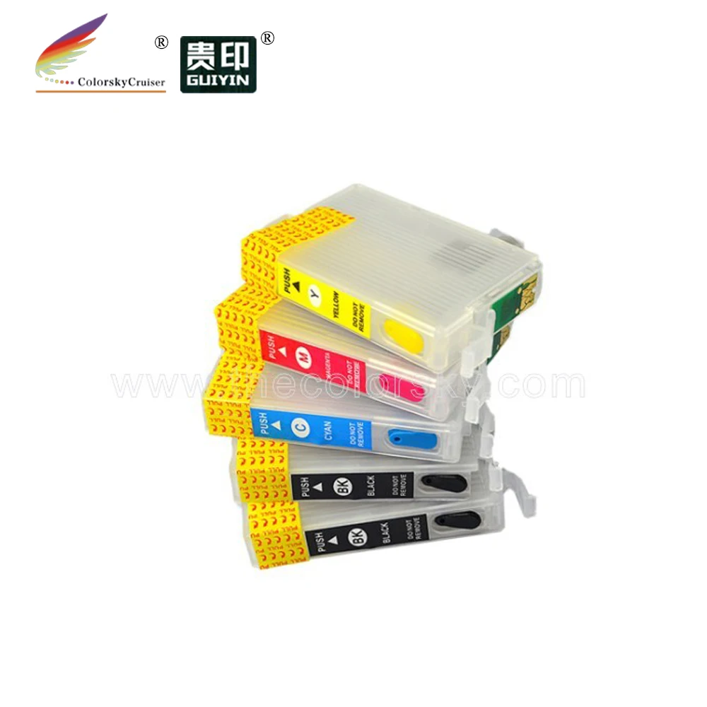 Cartucho de Tinta a Jato de Tinta de Recarga para Epson Recarregáveis Workforce 310 315 600 610 615 1100 30 40 Rce-681-681-684 T0681 T0681-684 68