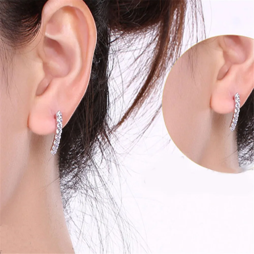 Серьги-гвоздики из стерлингового серебра 925 пробы с белым кубическим цирконием