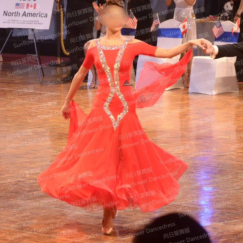 Новое Бальное танцевальное платье новейший дизайн женское современное вальс